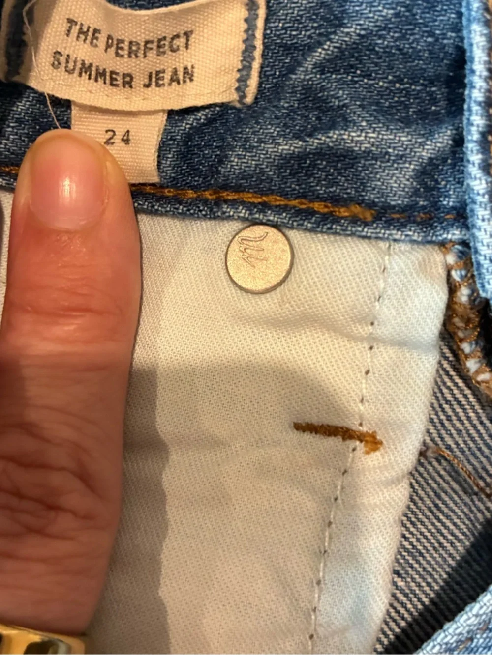 Madewell Jeans Women’s 24 Blue Embroidered The Perfect Summer Jean LIKE NEW!